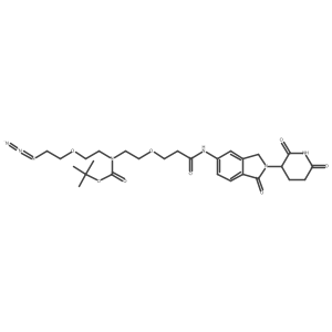 tert-butyl N-[2-(2-azidoethoxy)ethyl]-N-[2-[3-[[2-(2,6-dioxo-3-piperidyl)-1-oxo-isoindolin-5-yl]amino]-3-oxo-propoxy]ethyl]carbamate结构式