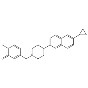 4-{[4-(6-Cyclopropyl-1,8-naphthyridin-2-yl)piperidin-1-yl]methyl}-1-methyl-1,2-dihydropyridin-2-one Structure