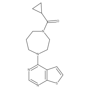 1-Cyclopropanecarbonyl-4-{thieno[2,3-d]pyrimidin-4-yl}-1,4-diazepane结构式