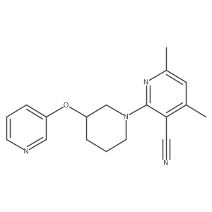 4,6-Dimethyl-2-[3-(pyridin-3-yloxy)piperidin-1-yl]pyridine-3-carbonitrile结构式