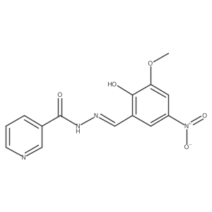 N-[(E)-(2-hydroxy-3-methoxy-5-nitrophenyl)methylideneamino]pyridine-3-carboxamide Structure