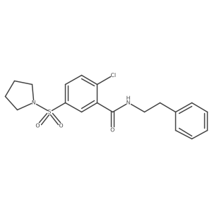 2-Chloro-N-(2-phenylethyl)-5-(1-pyrrolidinylsulfonyl)benzamide结构式