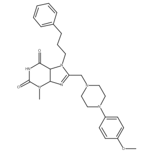 8-[[4-(4-Methoxyphenyl)piperazin-1-yl]methyl]-3-methyl-7-(3-phenylpropyl)-4,5-dihydropurine-2,6-dione Structure