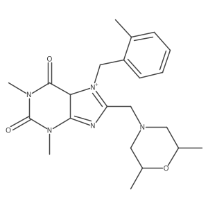 8-[(2,6-dimethylmorpholin-4-yl)methyl]-1,3-dimethyl-7-[(2-methylphenyl)methyl]-5H-purin-7-ium-2,6-dione Structure
