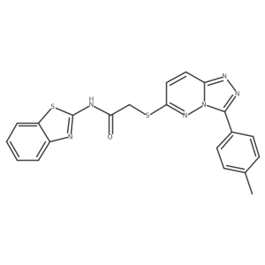 N-(benzo[d]thiazol-2-yl)-2-((3-(p-tolyl)-[1,2,4]triazolo[4,3-b]pyridazin-6-yl)thio)acetamide结构式