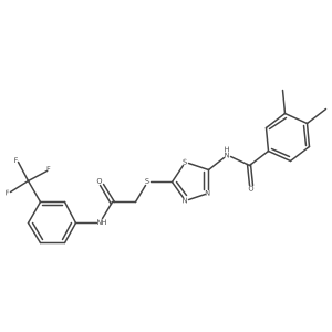 3,4-dimethyl-N-[5-[2-oxo-2-[3-(trifluoromethyl)anilino]ethyl]sulfanyl-1,3,4-thiadiazol-2-yl]benzamide Structure