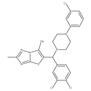 5-((4-(3-Chlorophenyl)piperazin-1-yl)(3,4-dichlorophenyl)methyl)-2-methylthiazolo[3,2-b][1,2,4]triazol-6-ol Structure
