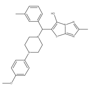 5-((4-(4-Methoxyphenyl)piperazin-1-yl)(m-tolyl)methyl)-2-methylthiazolo[3,2-b][1,2,4]triazol-6-ol Structure