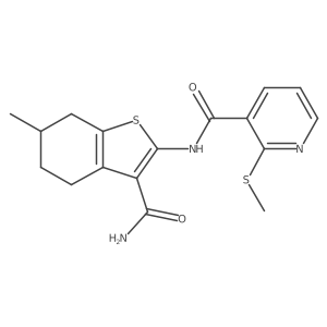 N-(3-carbamoyl-6-methyl-4,5,6,7-tetrahydro-1-benzothiophen-2-yl)-2-(methylsulfanyl)pyridine-3-carboxamide Structure