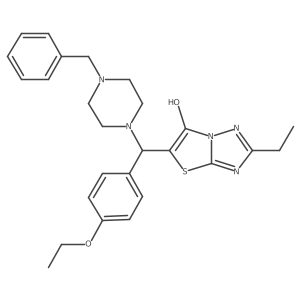 5-((4-Benzylpiperazin-1-yl)(4-ethoxyphenyl)methyl)-2-ethylthiazolo[3,2-b][1,2,4]triazol-6-ol Structure