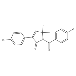(4-(4-bromophenyl)-2,2-dimethyl-5-thioxo-2,5-dihydro-1H-imidazol-1-yl)(4-fluorophenyl)methanone结构式