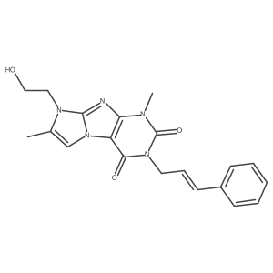 3-cinnamyl-8-(2-hydroxyethyl)-1,7-dimethyl-1H-imidazo[2,1-f]purine-2,4(3H,8H)-dione结构式