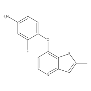 3-Fluoro-4-(2-iodothieno[3,2-b]pyridin-7-yloxy)benzenamine结构式