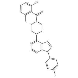 (2-chloro-6-fluorophenyl)(4-(3-(4-fluorophenyl)-3H-[1,2,3]triazolo[4,5-d]pyrimidin-7-yl)piperazin-1-yl)methanone结构式