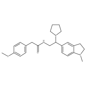 2-(4-methoxyphenyl)-N-(2-(1-methylindolin-5-yl)-2-(pyrrolidin-1-yl)ethyl)acetamide结构式