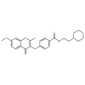 4-[(7-methoxy-2-methyl-4-oxo-4H-chromen-3-yl)oxy]-N-[2-(morpholin-4-yl)ethyl]benzamide结构式