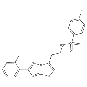 4-fluoro-N-(2-(2-(o-tolyl)thiazolo[3,2-b][1,2,4]triazol-6-yl)ethyl)benzenesulfonamide结构式