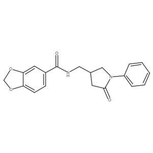 N-((5-oxo-1-phenylpyrrolidin-3-yl)methyl)benzo[d][1,3]dioxole-5-carboxamide结构式