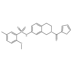 N-(2-(furan-2-carbonyl)-1,2,3,4-tetrahydroisoquinolin-7-yl)-2-methoxy-5-methylbenzenesulfonamide Structure
