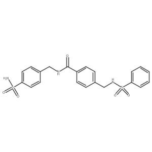4-{[(phenylsulfonyl)amino]methyl}-N-(4-sulfamoylbenzyl)benzamide结构式