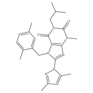 8-(3,5-dimethyl-1H-pyrazol-1-yl)-7-(2,5-dimethylbenzyl)-1-isobutyl-3-methyl-1H-purine-2,6(3H,7H)-dione结构式