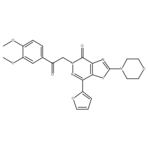 5-(2-(3,4-dimethoxyphenyl)-2-oxoethyl)-7-(furan-2-yl)-2-morpholinothiazolo[4,5-d]pyridazin-4(5H)-one Structure
