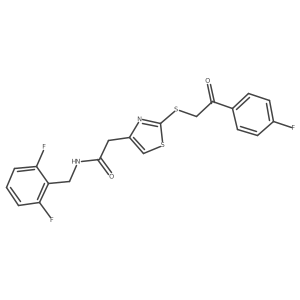 N-(2,6-difluorobenzyl)-2-(2-((2-(4-fluorophenyl)-2-oxoethyl)thio)thiazol-4-yl)acetamide Structure