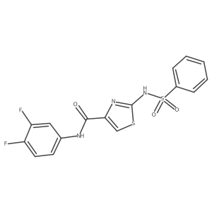 2-benzenesulfonamido-N-(3,4-difluorophenyl)-1,3-thiazole-4-carboxamide结构式