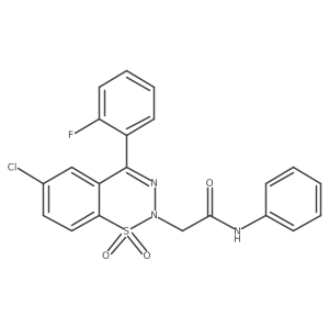 2-[6-chloro-4-(2-fluorophenyl)-1,1-dioxido-2H-1,2,3-benzothiadiazin-2-yl]-N-phenylacetamide结构式