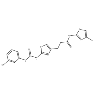 3-(2-{[(3-chlorophenyl)carbamoyl]amino}-1,3-thiazol-4-yl)-N-(4-methyl-1,3-thiazol-2-yl)propanamide Structure