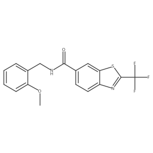 N-(2-methoxybenzyl)-2-(trifluoromethyl)-1,3-benzothiazole-6-carboxamide结构式
