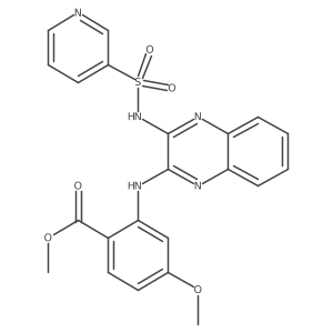 Methyl-4-methoxy-2-({3-[(pyridin-3-ylsulfonyl)amino]quinoxalin-2-yl}amino)benzoate结构式