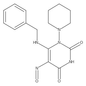 5-Nitroso-6-[(phenylmethyl)amino]-1-(1-piperidinyl)-2,4(1H,3H)-pyrimidinedione Structure