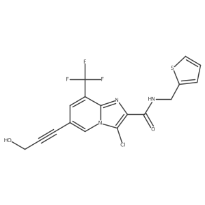 3-Chloro-6-(3-hydroxy-prop-1-ynyl)-8-trifluoromethyl-imidazo[1,2-a]pyridine-2-carboxylic acid (thiop结构式