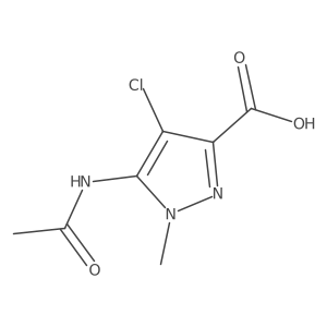CC(=O)Nc1c(Cl)c(C(=O)O)nn1C结构式