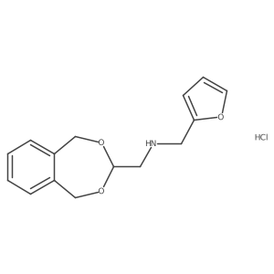 (5,9-Dihydro-6,8-dioxa-benzocyclohepten-7-ylmethyl)-furan-2-ylmethyl-amine hcl结构式