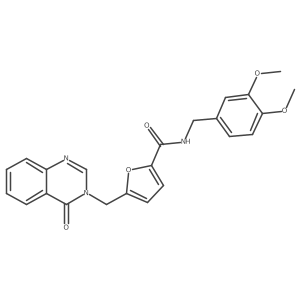 N-(3,4-dimethoxybenzyl)-5-[(4-oxoquinazolin-3(4H)-yl)methyl]furan-2-carboxamide结构式