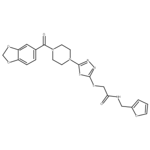 2-((5-(4-(benzo[d][1,3]dioxole-5-carbonyl)piperazin-1-yl)-1,3,4-thiadiazol-2-yl)thio)-N-(furan-2-ylmethyl)acetamide Structure