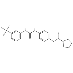 1-(4-(2-Oxo-2-(pyrrolidin-1-yl)ethyl)phenyl)-3-(3-(trifluoromethyl)phenyl)urea结构式