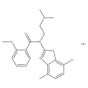 N-(7-chloro-4-methylbenzo[d]thiazol-2-yl)-N-(2-(dimethylamino)ethyl)-2-(methylthio)benzamide hydrochloride结构式