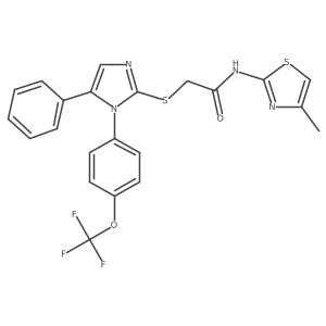 N-(4-methylthiazol-2-yl)-2-((5-phenyl-1-(4-(trifluoromethoxy)phenyl)-1H-imidazol-2-yl)thio)acetamide Structure