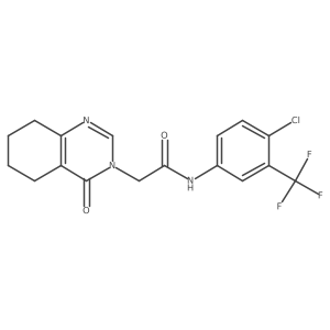 N-(4-chloro-3-(trifluoromethyl)phenyl)-2-(4-oxo-5,6,7,8-tetrahydroquinazolin-3(4H)-yl)acetamide结构式