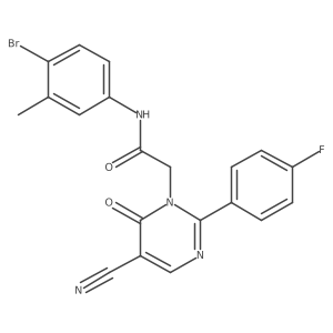 N-(4-bromo-3-methylphenyl)-2-(5-cyano-2-(4-fluorophenyl)-6-oxopyrimidin-1(6H)-yl)acetamide结构式