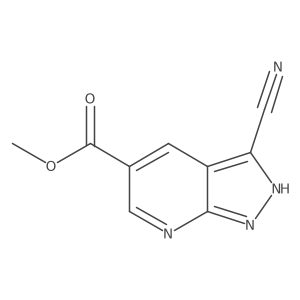 methyl 3-cyano-1H-pyrazolo[3,4-b]pyridine-5-carboxylate结构式