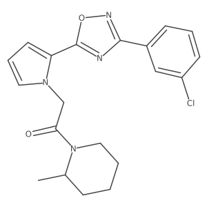 2-{2-[3-(3-chlorophenyl)-1,2,4-oxadiazol-5-yl]-1H-pyrrol-1-yl}-1-(2-methylpiperidin-1-yl)ethanone结构式