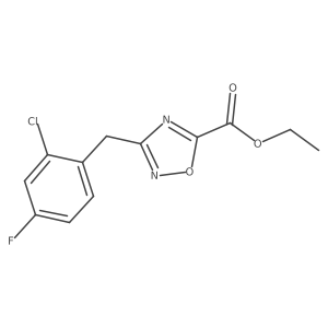 Ethyl 3-(2-chloro-4-fluorobenzyl)-1,2,4-oxadiazole-5-carboxylate结构式