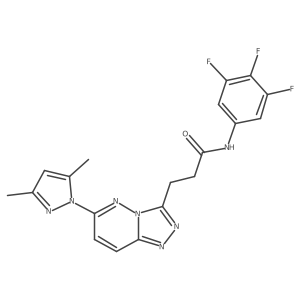 3-[6-(3,5-dimethyl-1H-pyrazol-1-yl)[1,2,4]triazolo[4,3-b]pyridazin-3-yl]-N-(3,4,5-trifluorophenyl)propanamide结构式