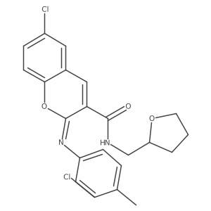 (2Z)-6-chloro-2-[(3-chloro-4-methylphenyl)imino]-N-[(oxolan-2-yl)methyl]-2H-chromene-3-carboxamide Structure