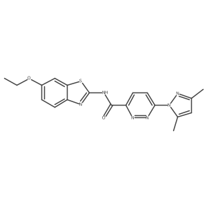 6-(3,5-dimethyl-1H-pyrazol-1-yl)-N-(6-ethoxybenzo[d]thiazol-2-yl)pyridazine-3-carboxamide结构式