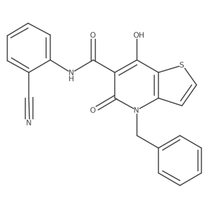4-benzyl-N-(2-cyanophenyl)-7-hydroxy-5-oxo-4H,5H-thieno[3,2-b]pyridine-6-carboxamide结构式